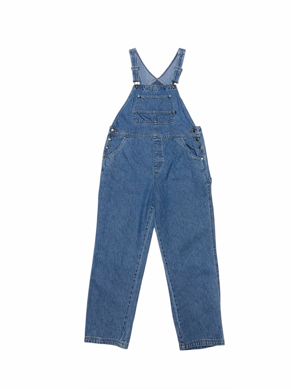 Vintage Cherokee Denim Overalls Women’s L Medium Wash 90’s Baggy Straight Leg